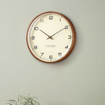 Modern simple solid wood creative living room wall clock Household fashion wall clock personality silent atmosphere decorative clock