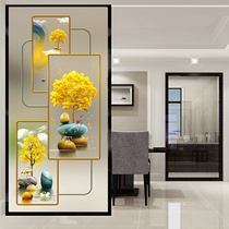 Modern painted carving art glass screen partition porch wine cabinet double-sided frosted tempered craft abstract painting