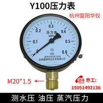 Y100 pressure gauge Hangzhou Fuyang Huayi Instrument Co. Ltd. Measures water pressure oil pressure steam pressure steam pressure
