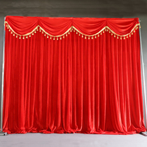 New Chinese wedding celebration gold velvet background veil opening celebration life kindergarten stage curtain