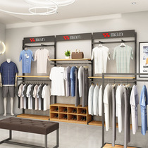 Clothing store display rack floor-standing casual mens shelf Wall clothes rack shirt Wall hanger display rack