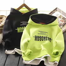 Boys clothes fried street sports coat 2021 Spring and Autumn new childrens hooded fake two-piece pullover Korean autumn clothes