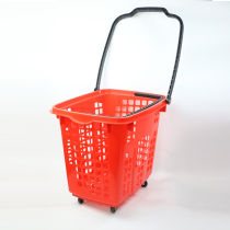 New new material supermarket shopping hand push basket plastic basket thickened shopping frame four-wheel shopping basket cart factory outlet