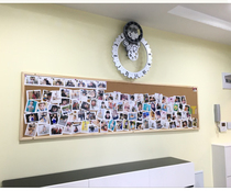 Wooden frame 90*150 cork board message board double-sided notice board chart nail board Photo Wall promotional board to music office