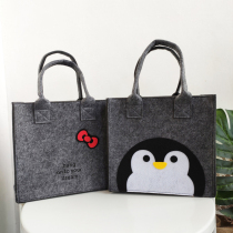 Butterfly Knot Penguins CUTE CARTOON LARGE CAPACITY LUNCH BAG LUNCH BAG LUNCHBOX COVERED FELT BAG Z HANDBAG