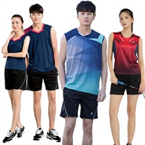 Summer sleeveless sports vest mens and womens badminton suit set breathable quick dry table tennis net volleyball basketball suit customization
