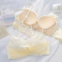 Underwear womens summer thin small chest gathered incognito no rim new 2020 burst bra girl bra set