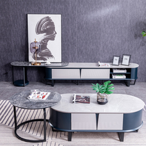 Rock board TV cabinet coffee table combination minimalist retractable light luxury living room modern simple floor cabinet small apartment