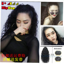  Wig tiger clip long roll ponytail female hiphop hip hop small roll corn hot strap realistic medium and long wig piece
