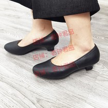 Stock 87 Female Leather Shoes Round Head Low Heel Single Shoes Lady Pure set foot low Shoe Professional Working Shoes