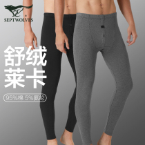 Seven Wolves Autumn Pants Mens Pure Cotton Beats Bottom Pants Autumn Winter Full Cotton Slim full cotton wool lining pants Threading Pants Warm Pants