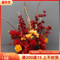 New wedding simulation flower Miscanthus potted flower road diversion stage flower background flower dot table flower finished flower display