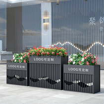 Custom-made custom wrought iron flower box combination Outdoor sales department courtyard commercial street square partition rectangular planting box