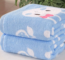 Fu Jieyu Enlarged Children Hair Towels Quilt Towel Blanket Pure Cotton Soft Old Cartoon Baby 110 * 130 Microflawless