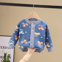  Baby sweater cardigan thin velvet autumn and winter childrens sweater jacket Boys spring baby childrens jacket