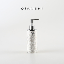 Light luxury wash hand bottle silver vase ceramic lotion bottle high-end bath dew packaging shampoo press bottle