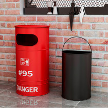 Industrial style retro trash can creative fire hydrant personality oil bucket with lid outdoor commercial large decoration ornaments