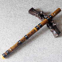 Otehai six-hole clarinet Purple Bamboo relief 6-hole clarinet F-tune whistle gourd flute student vertical flute teaching bag