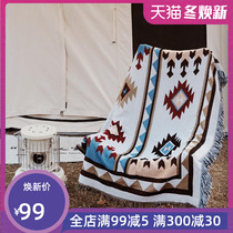 Outing portable net red picnic mat ins Wind National Wind bohemian blanket tent Tapestry tablecloth super thick