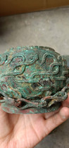Imitation antique bronze ware Shang Dynasty dragon tattoo beam halogen sultry and sound carbonated to the heavy peacock blue rust collection Jiapong manufacturer direct sales