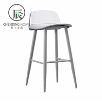 Wrought iron bar chair Transparent backrest high stool Modern simple plastic bar chair personality net red bar stool Nordic bar chair