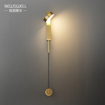 Light luxury wall lamp bedroom bedside lamp modern simple Nordic creative all copper wall lamp living room background wall lamp aisle lamp