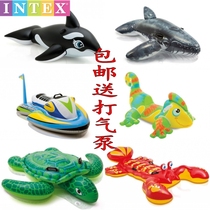 Water inflatable animal mount sea turtle whale floating bed floating row children swimming ring adult unicorn shark swimming ring