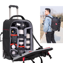 Trolley camera bag shoulder professional trolley case Photography bag Suitable for Canon Nikon SLR multi-function camera bag