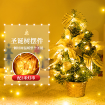 Desktop Christmas tree lights indoor small ornaments shop home decoration ins Mini Net red bar festival layout
