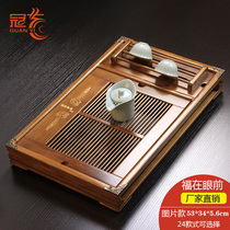 Guanyi office tea tray large and small mini drawer type solid wood tea table Tea House rectangular Teahouse