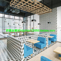 Three-dimensional three-color black and white gray green hexagonal brick 200X230 restaurant shopping mall kitchen wall floor tile balcony hexagonal brick