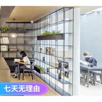 Nordic Wrought iron simple partition shelf Industrial style display bookshelf Living room multi-layer floor-to-ceiling loft American shelf