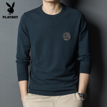 Playboy spring new sweater mens thin embroidered sweater knitwear young and middle-aged bottom sweater top