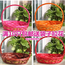 Fruit basket rattan gift basket portable basket fruit basket bamboo basket flower basket gift egg basket picking basket basket basket