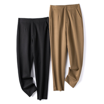 wesee autumn micro-bomb Joker nine-point suit pants womens casual pants simple fashionable small feet pants straight pants