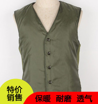 Cotton vest green liner vest Autumn and winter warm thickened velvet mens and womens bottom labor insurance cotton horse clip