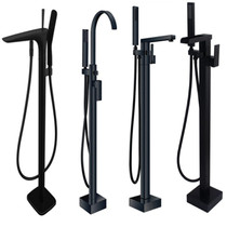  Exported to Germany all copper floor bathtub faucet Hot and cold water rotating cylinder side vertical hotel bathroom shower