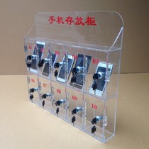 Acrylic mobile phone storage cabinet Plexiglass transparent plastic confidential storage charging unit safe deposit box storage cabinet