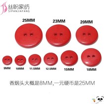Red black bread button two eye button resin button hand-painted DIY button childrens shirt button fur collar button