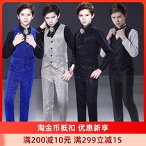 Boys vest suit dress childrens small suit catwalk piano performance costume Zhongdang child host suit autumn