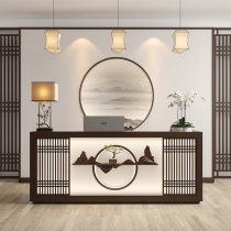 New Chinese cashier Teahouse Beauty and health museum Ear picking shop Reflexology Retro solid wood bar table Restaurant reception desk