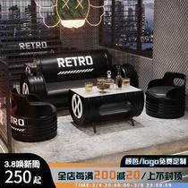 Bar Cardseat Office Sofa Industry Wind Creative Bucket Clothing Store Leisure Iron Art Recreation Table and Chair Combination