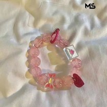 Japanese and Korean ins fresh flowers big beads bracelet buckle universal all mobile phone shell gasket buckle manual anti-drop diy