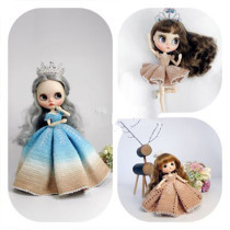(411) baby clothes Diana dress three sets of handmade wool tutorial doll crochet diagram