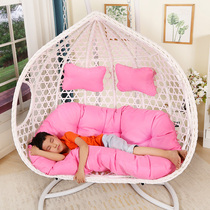 Home indoor hanging basket rattan chair Net Red swing balcony single double bold double pole outdoor birds nest rocking chair lazy