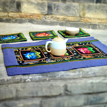  Danfeng creativity:Chinese retro home fabric Spray carp series Lotus embroidered placemat tea mat coaster