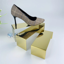 Three pieces of water table high and low shoe rack bag display rack stainless steel shoe support titanium shoe rack rose gold shoe props