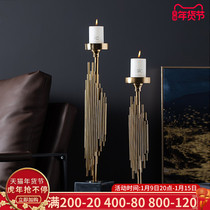 American metal Candle Candle Holder ornaments Nordic romantic light luxury retro candlelight dinner home table Candle props