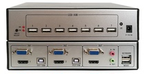 USB KVM switch 2 cut 1 2-way VGA HDMI KVM hybrid switch 2 in 1 out 3 5 audio synchronization