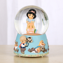 Snow White Crystal Ball Music Box Music Box Girls Creative Snowflake Spin Childrens Birthday Gift for Girls Birthday Gifts